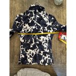 Joseph Ribkoff  JACKET STYLE 181773 Size 6 Blue White Floral Ruched Back Full Zip Photo 5