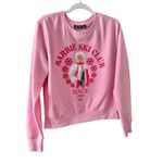 Barbie Sweatshirt Ski Club 1959 Size Large Pink Crewneck Graphic Cropped NEW Photo 5
