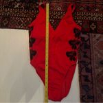 One Piece Red vintage swimsuit with bows Photo 2
