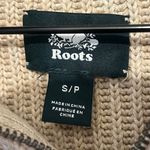 Roots  Women’s Beige Organic Cotton Blend Chunky Knit 1/2 Zip Pullover Size S Photo 2
