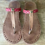 UGG  Red Braided Leather Thong Sandals Women’s Size 9 US / 40 EU / 7.5 UK Photo 0