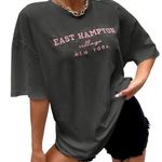 SheIn Embroidered East Hampton T-Shirt in Gray, Size M Photo 0