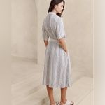 Banana Republic  Pintuck Linen Blend Shirt Dress Size M Multi Stripe Missing Belt Photo 1