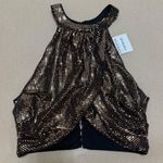 Black and Gold Sequin Halter Top Photo 0