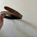 SALE Vintage Faux Leather and Fabric Belt Tan Photo 2