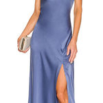 ASTR Gaia Slip Midi Dress Slate Denim Blue Sz Small Revolve Photo 0