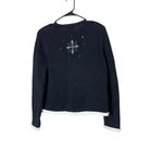 Breckenridge Vintage Black Christmas Snowman Cardigan Sweater Size Petite Small Photo 5