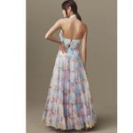 Mac Duggal NWT Floral Print Asymmetrical Halter Neck Tiered Gown Photo 1