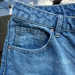 Décor High Rise Distressed Ripped Knee Straight Leg Blue Denim Jeans Size 28 Photo 5