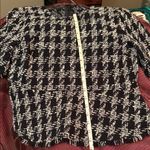 ZARA  Black and White Tweed Blouse Photo 5