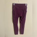Fabletics Size Small Oasis PureLuxe High-Waisted Crop Leggings Burgundy Pockets Photo 1