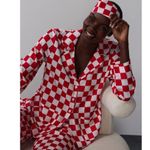 New York & Company Red and White Checkered Blouse Size XL Photo 4