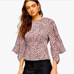 Topshop Watercolor Leopard Animal Print Blouse 2 Photo 15