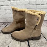 Clarks Collection by Opal Zip Convertible Faux Sherpa/Fur Boots Suede Pebble 8M Photo 2