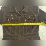 Women's Corduroy Jacket Size S Brown Button Front Pockets Studs Kikit Jeans Photo 2