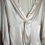 Theory  Cream Twist Blouse in Satin Size 6 Photo 5