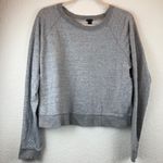 J.Crew Heather Gray Cropped Long Sleeve Shirt Top A132 Photo 0