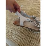 Free People White Leather Lace Up Sandals Beaded Straps EU 39 Photo 1