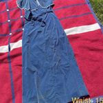 60s 70s Vintage Polkadot Prairie cape collar Kaftan Maxi Summer Dress Blue Photo 3