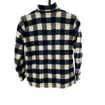 Ralph Lauren Womens L Buffalo Plaid Shacket Black and Ivory Full Zip 100% Wool Size L Photo 3