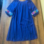 Pioneer Woman Dress Medium Navy Blue Embroidered Detail Bohemian Casual Photo 6