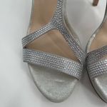 PELLE MODA Heels Size 8 Onora Platform Silver Rhinestone Crystals Strappy Ankle Photo 12
