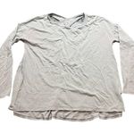 Lululemon Womens Cross Back Long Sleeve Shirt Gray Fits Small Oversized Photo 0
