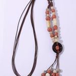 Bohemian Ethnic Style Ceramic Tassel Adjustable Necklace Sweater Chain Accessori Brown Photo 8