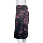 Ann Taylor Skirt Womens 6 Black Pink Floral Flower Pencil Straight Casual Office Photo 2