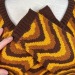 Ragged Jeans Brown Chevron Cropped Sweater Small Photo 8