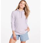 LL Bean Soft Stretch Waffle Knit Hoodie Womens Size XL Reg Grey Photo 1