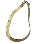 Vintage “Gold Shield “Wide herringbone flat bracelet. Gold Photo 1