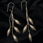 Vintage Boho Sterling Silver Hand Made Indian Drop Dangle Earrings 3.5” Photo 4