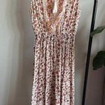 World Market Floral Boho Tassel Maxi Dress Size S/M White Photo 0
