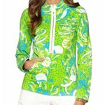 Lilly Pulitzer  Skipper Popover Pullover Green Blue Print Size Small Photo 0