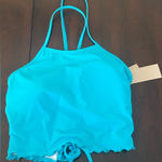 Maurice's New NWT Indigo Sky  Teal Neck Tie Halter Swim Top‎ Size Large Photo 0