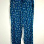 Lascana Venus Floral Jogger Pants Women’s M Blue Boho Stretch Lounge Lightweight Size M Photo 0