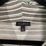 Talbots  Women's Dark Green Striped High Neck Long Sleeve Knit Top Size L Photo 3