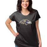 NFL Foco  Women's Black Graphic Tee Baltimore Ravens Photo 0