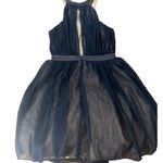 Jodi Kristopher  Navy Tulle Jeweled Mini Dress Size 3 Photo 1