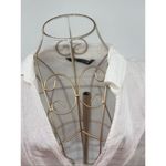 ZARA  Womens White Long sleeve 100% Linen Tie Front Crop Top Size Medium Photo 3