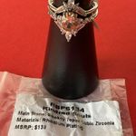 Bomb Party RBP6134 “Kindred Souls” Smokey Topaz CZ on Rhodium Sz 8 Halo Ring NWT Photo 3