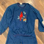 Vintage Denim Embroidered Pant Set Size Medium Blue Photo 3