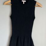 Rebecca Taylor smocked rib peplum pullover black Photo 1