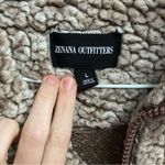 Zenana Outfitters Boutique Sherpa Quarter Zip Pullover In Tan/Brown Size Large Photo 3