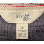 Terra & Sky  Women's Gray‎ Long Raglan Sleeves Side Ruffle Top Size 2X Photo 2