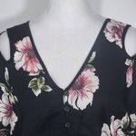 Band of Gypsies  Black and Pink Floral Boho Crop Top Sz Small NWT Black Crop Top Photo 1