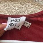 Princess Polly Red Long Sleeve Wrap Crop Top Photo 2