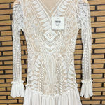 Selfie Leslie  Cream And Tan Dreamy‎ Long Sleeve Mini Dress Size XS Photo 0