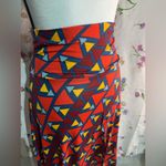 LuLaRoe Azure Red Geometric Pattern Skirt Photo 1